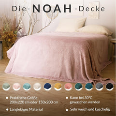 Colcha HOMLA Noah 220 X 240 Cm - colcha sofá cómoda manta manta - mullida y suave - poliéster gris Camas y mantas Besuche den HOMLA-Store