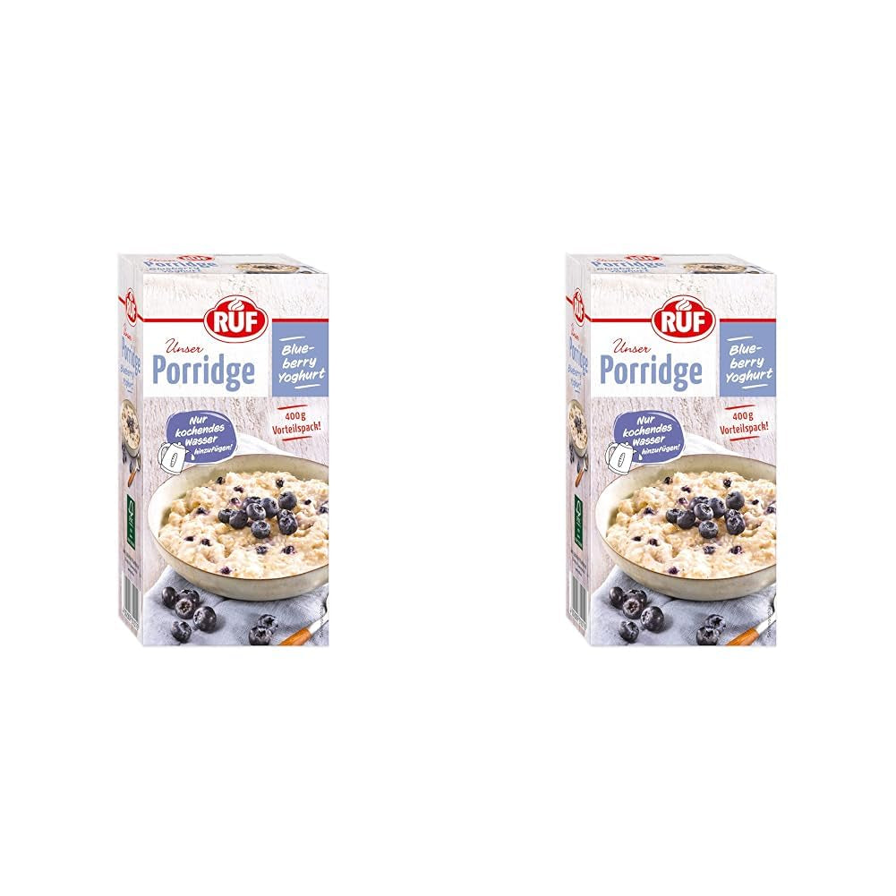 RUF Harina de avena con manzana y canela con copos de avena integrales, delicado sabor a canela y trozos de manzana seca, snacks, paquete a granel, 1 x 400 g