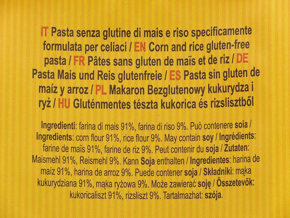 Pasta en forma de estrella Dialsi, pasta de maíz y arroz sin gluten, cocida al bronce, ingredientes 100% italianos, sin aditivos, se cocina en 8-9 minutos, paquete de 300g