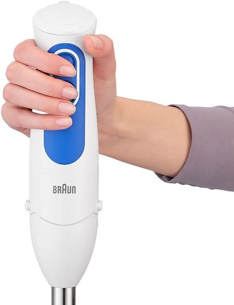 Braun Stabmixer MQ 3000 Smoothie+ - Multiquick 3 Pürierstab Mit Edelstahl Mixfuß, 700 Watt, Inkl 600 Ml Mixbecher, Weiß/Blau Kitchen Naty Shop