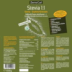 Stevia 1:1 (Erythrit - Stevia) - Natürlicher Zuckerersatzstoff, 1000 G Edulcorantes Naty Shop