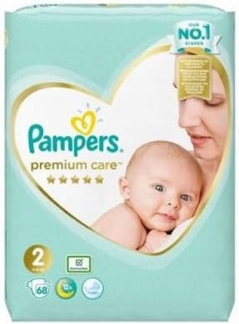 Pañales Pampers talla 2 (4-8kg), pañales Premium Care, 68 piezas Mother and Baby Naty Shop 2 (68 piezas)