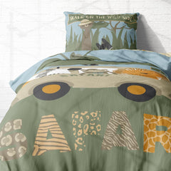 Juego de cama infantil, animales, 100% algodón con cremallera Ropa de cama - infantil Naty Shop