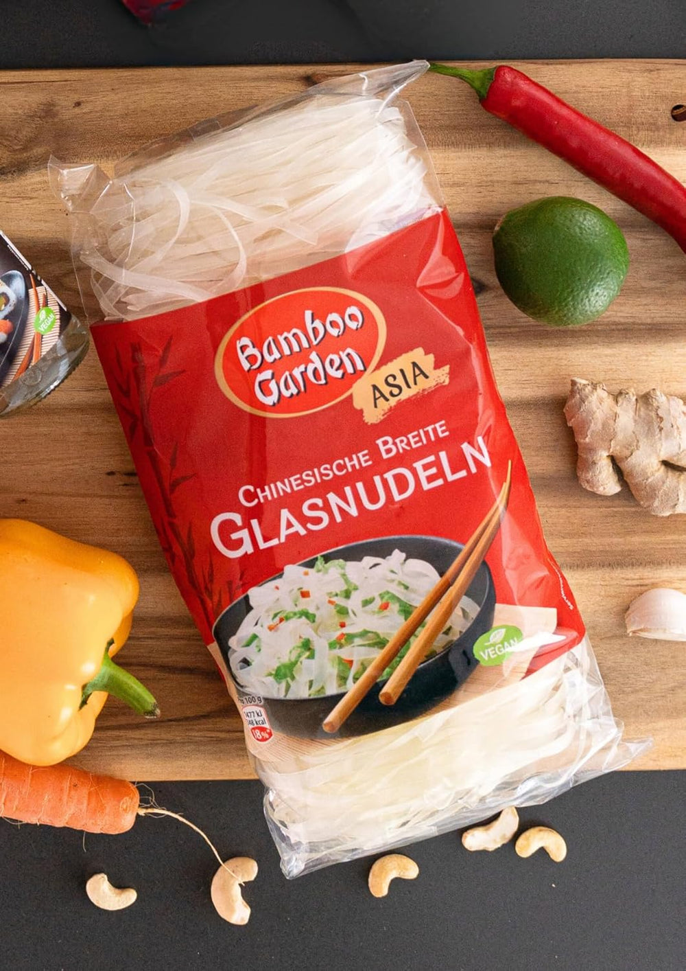 Fideos anchos de vidrio chinos, 250 g (el diseño del empaque puede variar)