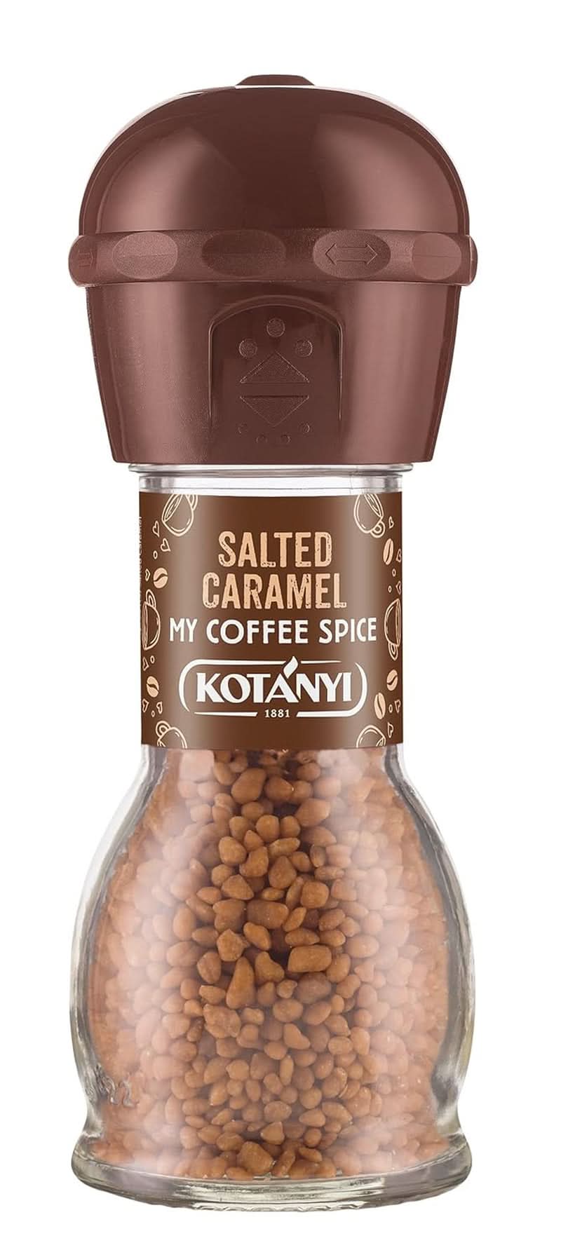 Topping para café Kotanyi Cacao Kiss | Maravilloso Chocolate con Trozos Finos de Chocolate Pack de 4 (4 X 63 gramos) Naty Shop Caramelo Salado 65 gramos