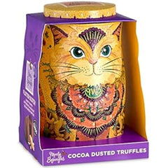 Monty Bojangles Savanna Gold Trufas de chocolate (135 g) Set de regalo de praliné de cacao en polvo en una caja de coleccionista individual con diseño de gato Flutter Scotch Flavor