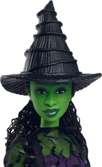 Mattel Wicked Elphaba păpușă de modă și accesorii cu piele verde, păr negru împletit, diferite poziții posibile și aspect de rochie de bal extensibilă, HXT62, [Multicolor] Papusi Naty Shop