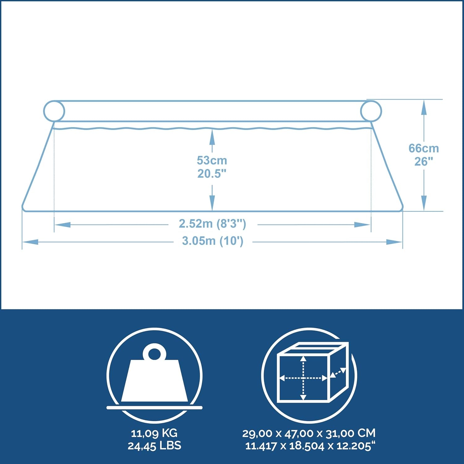 Piscina elevada Bestway Fast Set sin bomba 305 x 66 cm, azul, redonda (57456)