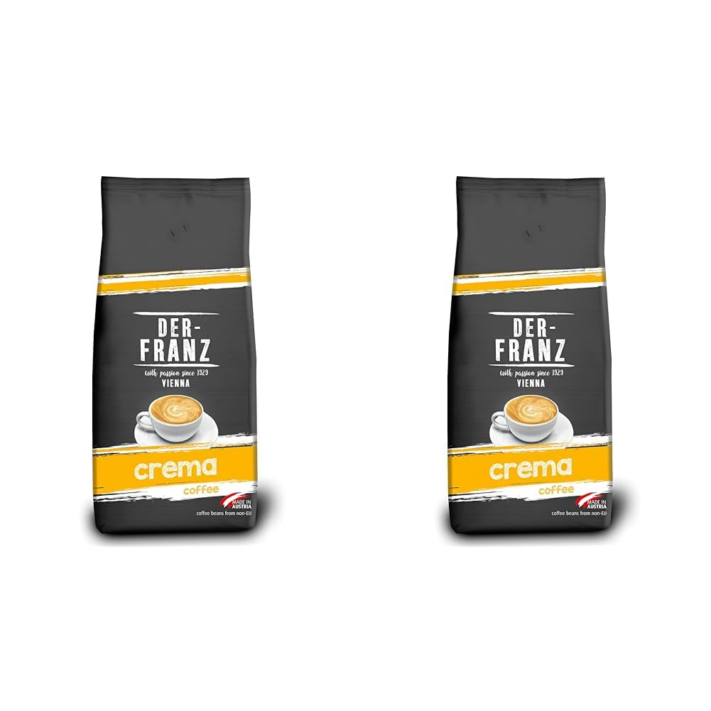 DER-FRANZ Crema de Café, Intensidad 4/5, 100% Arábica, granos de café enteros Café Naty Shop 2 x 1 Kg Nata