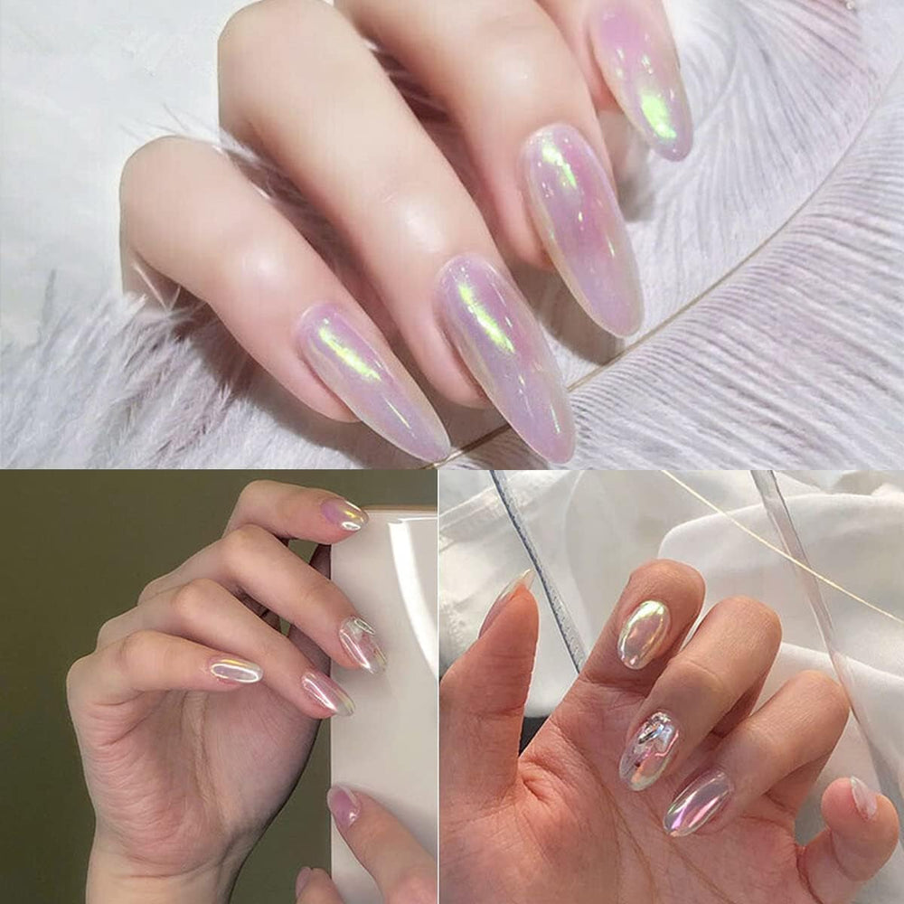 6 Farben Chrom Glitzerpulver Für Nägel, Chrome Nail Powder, Neon Pearl Nail Art Pulver Nagel Pigment Pulver Set DIY Nageldesign