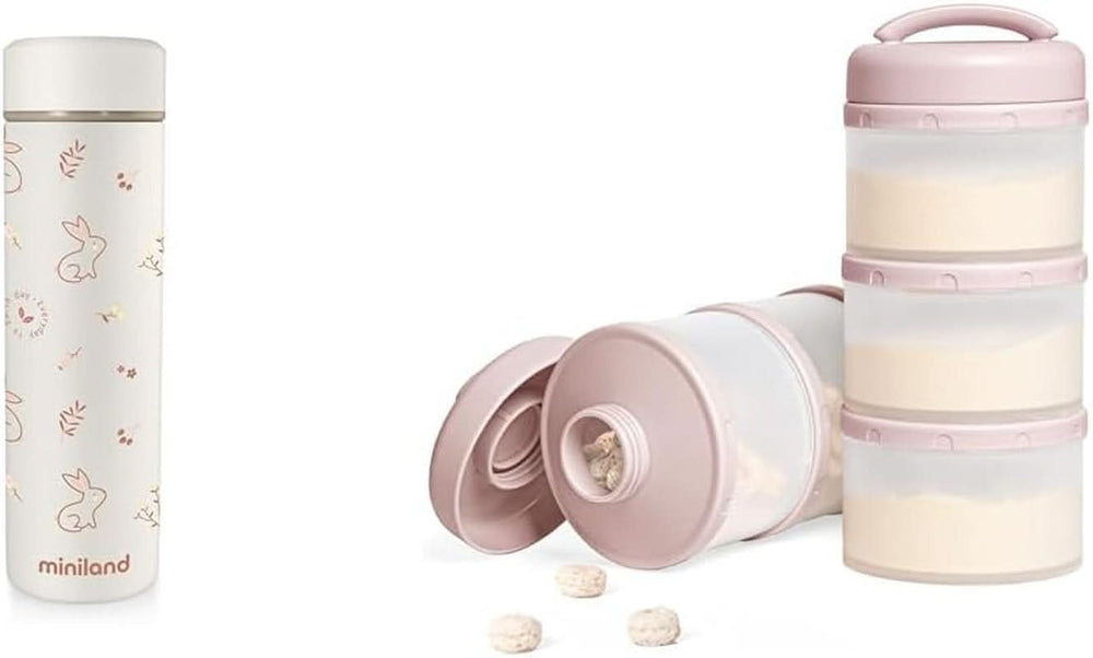 Miniland NATUR THERMOS BUNNY - Termo, 450 ml para papilla, multicolor Accesorios Alimentación y Lactancia Tienda Bebe Naty Paquete con leche en polvo Naranja Natur Termo Conejito