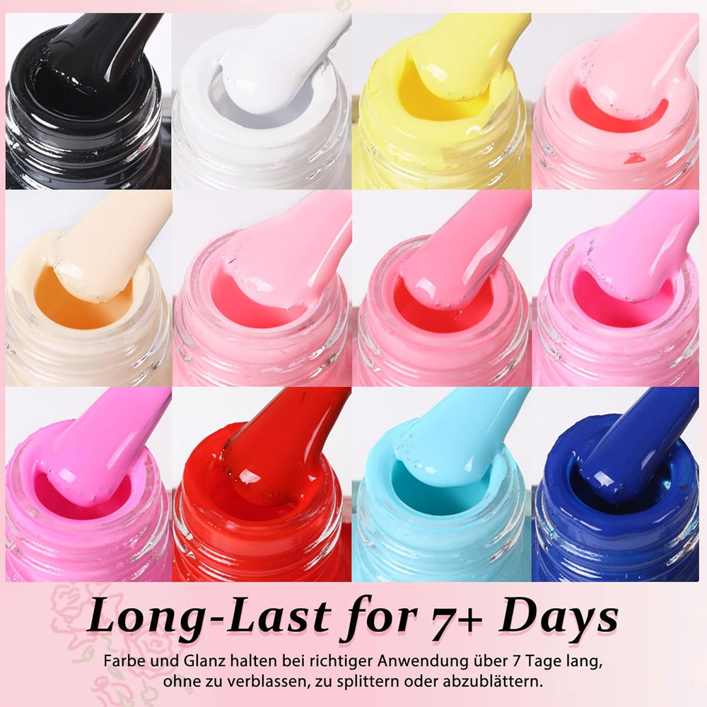 Juego de esmaltes de uñas de 6 piezas - Esmalte de uñas rojo brillante de larga duración y secado rápido - Esmalte de uñas a base de agua no tóxico para salones de bricolaje Regalo de manicura (Color A)