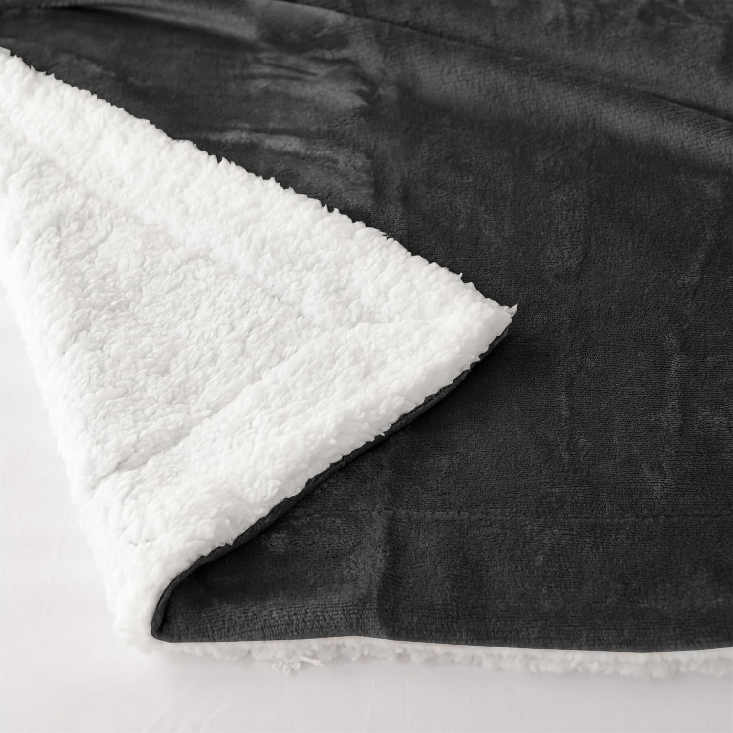 Manta Acogedora 150X200Cm Manta De Lana Negra Manta Living Sherpa Sofá Manta para Sofá Cálido Invierno Suave (Negro, 150X200Cm) Good Nite Beds and Blankets
