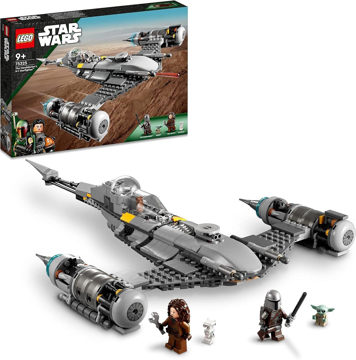 LEGO Star Wars The Mandalorian Fighter N-1 del Libro de Boba Fett Juguete de construcción con nave espacial, juego de 4 personajes, incluida la figura de Baby Yoda 75325 Juegos de construcción Besuche den LEGO-Store Single
