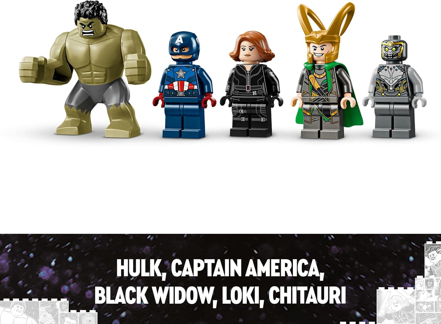 LEGO Marvel Vengadores vs. Set de juguetes de construcción Leviatán con minifiguras de Hulk y Capitán América, Loki, Viuda Negra y Chitauri Los Vengadores para niños y niñas 7+ 76290 Juegos de construcción Besuche den LEGO-Store