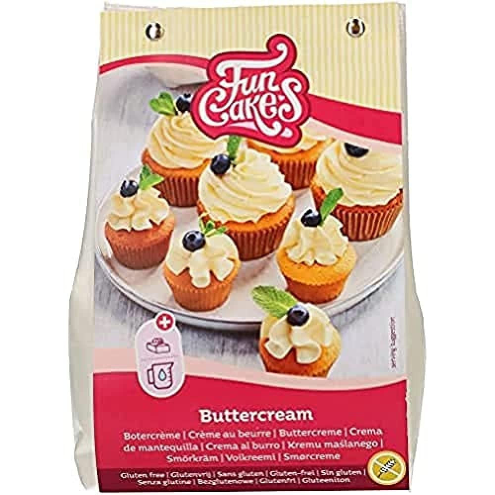 Funcakes Mix Para Crema De Mantequilla, Sin Gluten: Einfach Zu Berübenen, Cremig, Perfekt Zum Dekorieren, Abdecken Und Füllen Von Kuchen, Topping Auf Cupcakes, 500G Mezcla para hornear y cocinar Naty Shop Título predeterminado