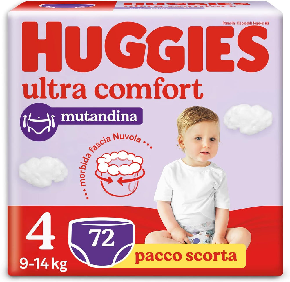 Pañales Huggies Ultra Comfort, talla 4 (9-14 kg), paquete de 72 pañales