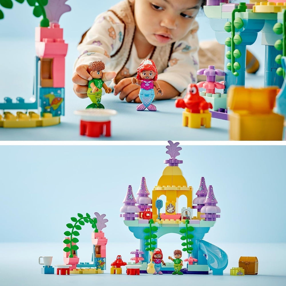 LEGO DUPLO | Palacio Mágico Subacuático de Ariel de Disney, juguete educativo para la sirena Ariel, castillo submarino para niños mayores de 2 años 10435 Juegos de construcción Besuche den LEGO-Store