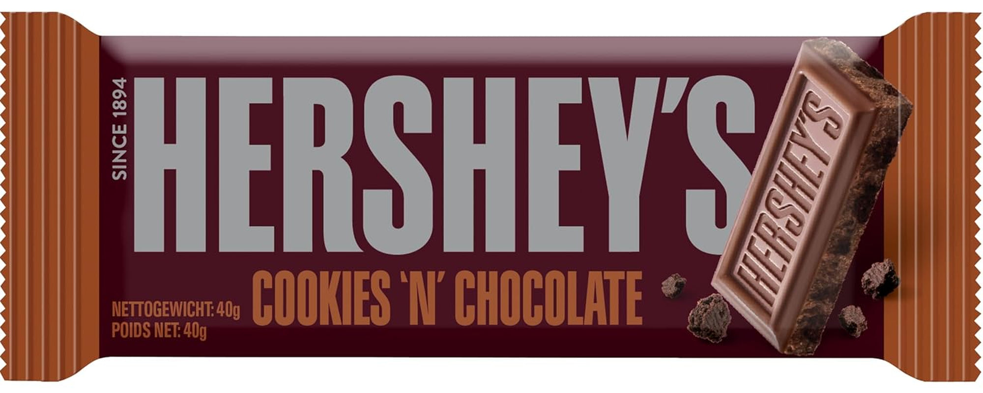 Cookies 'n' Chocolate, paquete de 24 (24 x 40 g) - Chocolate con leche que se derrite en la boca con trozos de galleta crujientes