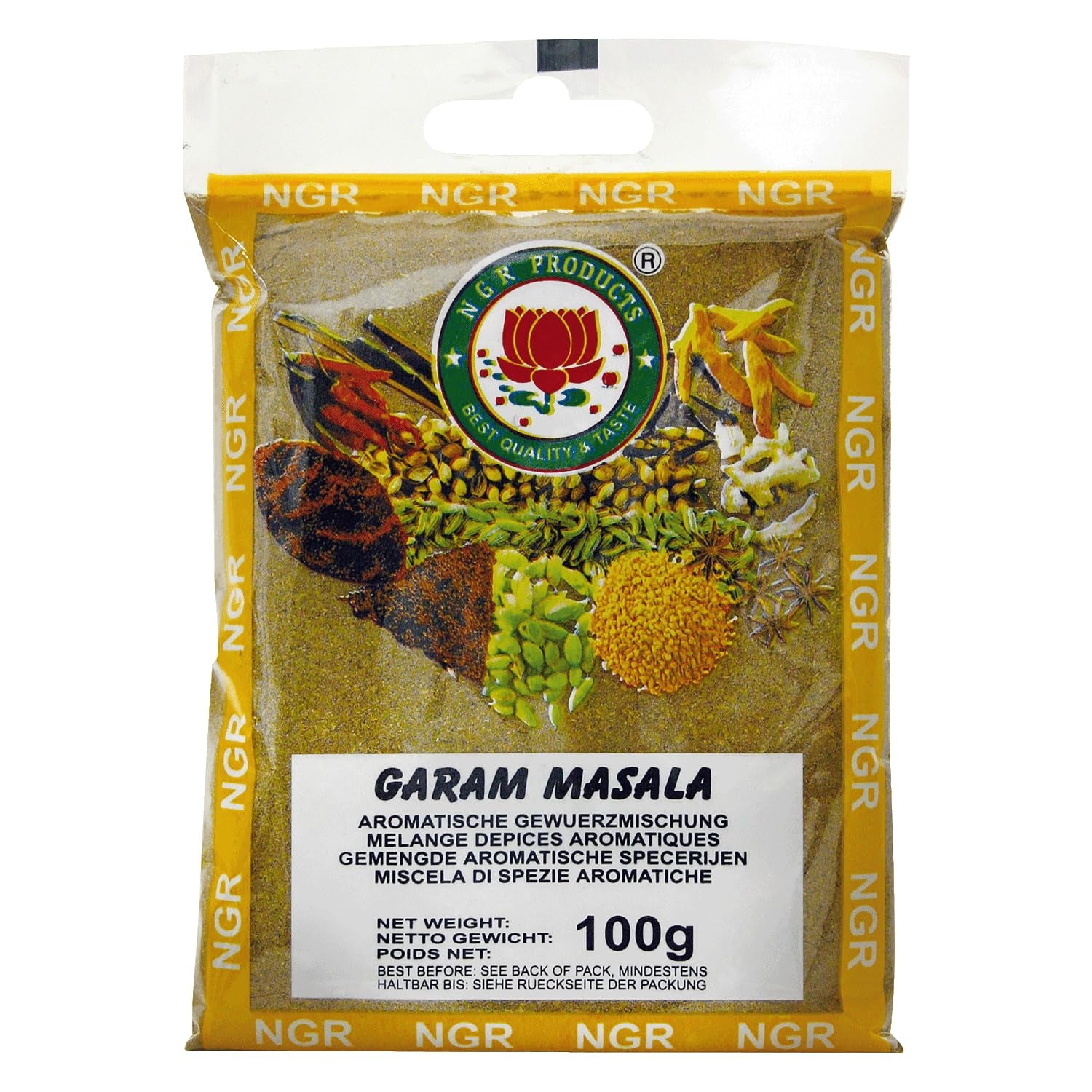 Garam Masala, Gewürzmischung zum Würzen von Gerichten, vegano, halal, sin gluten (1 x 100 g)