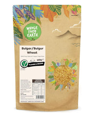 Wholefood Earth trigo bulgur - sin OGM - natural - vegano - sin lácteos - sin azúcar añadido, 500g