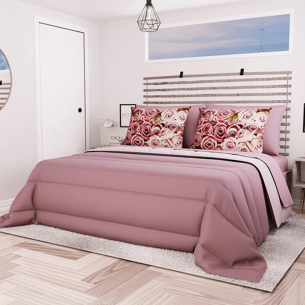 PETTI Artigiani Italiani - Cuvertură de iarnă pentru pat dublu, maxi, monocoloră, față-verso, alb, gri, 100% Made in Italy