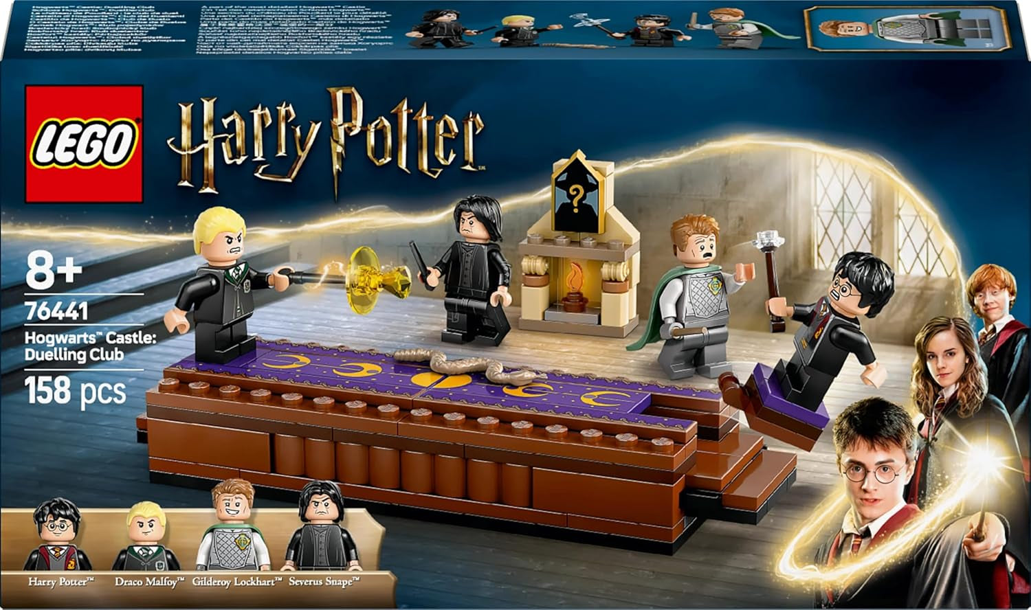LEGO Harry Potter Castillo de Hogwarts: Juego de construcción del club de duelo con 4 minifiguras incl. Draco Malfoy, Gilderoy Lockhart y Severus Snape, set Con función Para niños y niñas a partir de 8 años 76441 Juegos de construcción Besuche den LEGO-Store