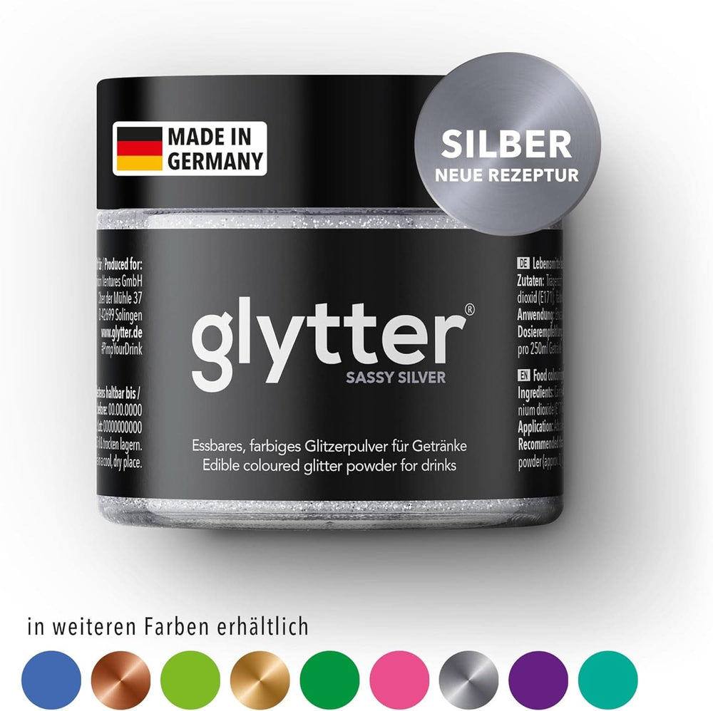 Glitter Glitter Powder For Drinks (Plata) - Glitter comestible para bebidas, 10 gramos Glitter Naty Shop