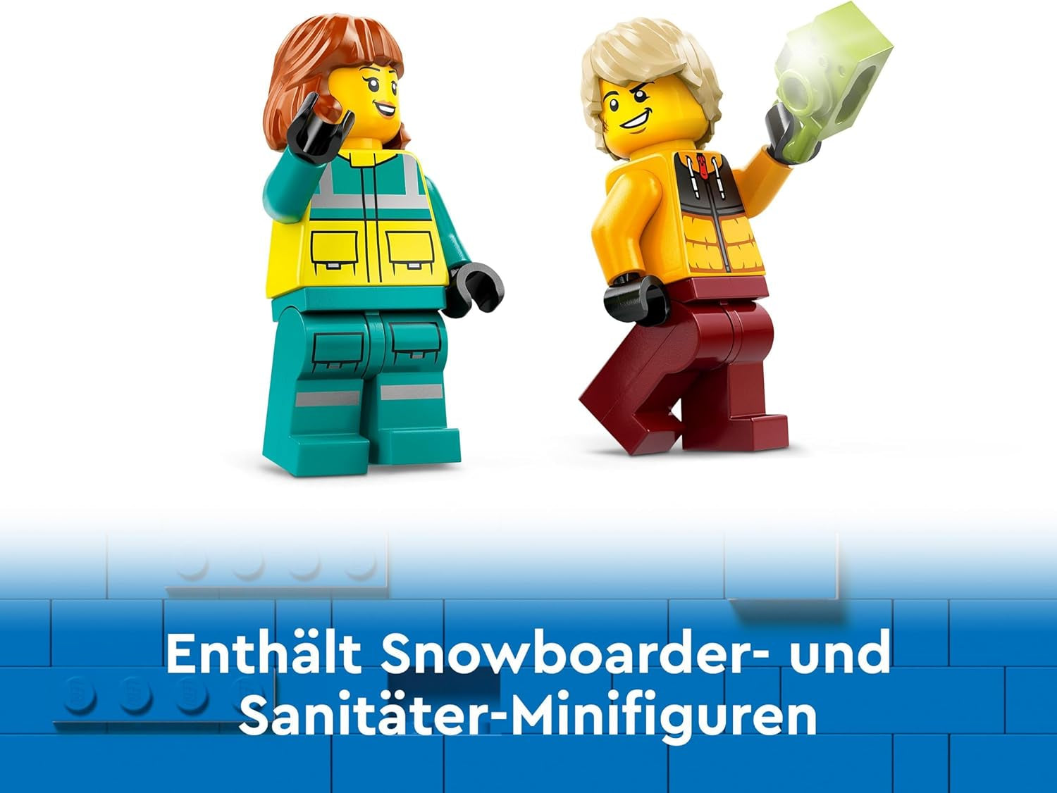 LEGO City Ambulancia y snowboarder, set de juego de ambulancia con coche de juguete y 2 minifiguras, figura de snowboarder y paramédico, regalo imaginativo para niños y niñas a partir de 4 años 60403 Juegos de construcción Besuche den LEGO-Store