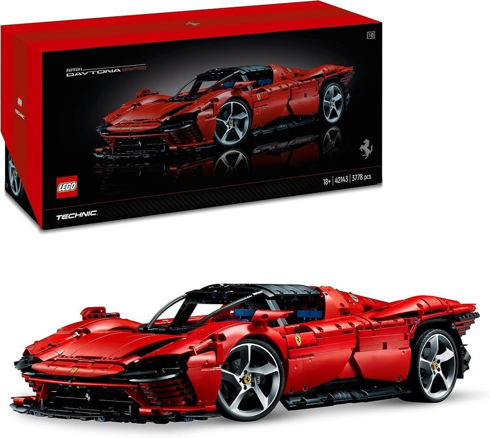 LEGO Technic Ferrari Daytona SP3 Modelo Kit Escala 1:8, Superdeportivo Rojo, Modelo de Coche Ampliado Artículo de Coleccionista, Ultimate Car Concept 42143 Juegos de Construcción Besuche den LEGO-Store Single