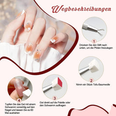 KASURE 300 Stück Nail Art Schwamm, Metall Mit Greifer Nagel Pinsel, Nageldesign Zubehör Für Nail Art, Schwammpinsel Für Farbverlaufs-Nageldesign
