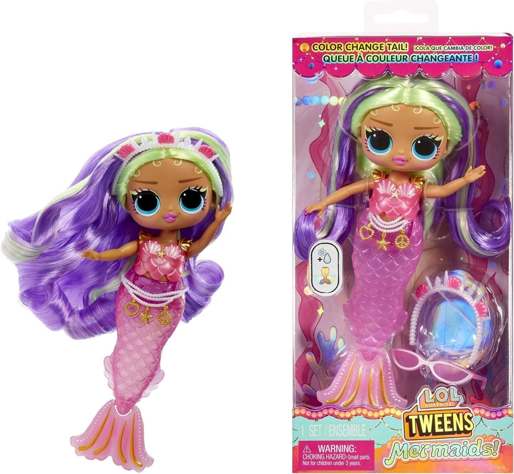 jajaja ¡Sorpresa! Preadolescentes - Lola Waves Sirena - muñeca de moda con cola que cambia de color, aleta móvil y bonitos accesorios - juguete para niños y coleccionistas a partir de 4 años Naty Shop Cleo Cove Dolls