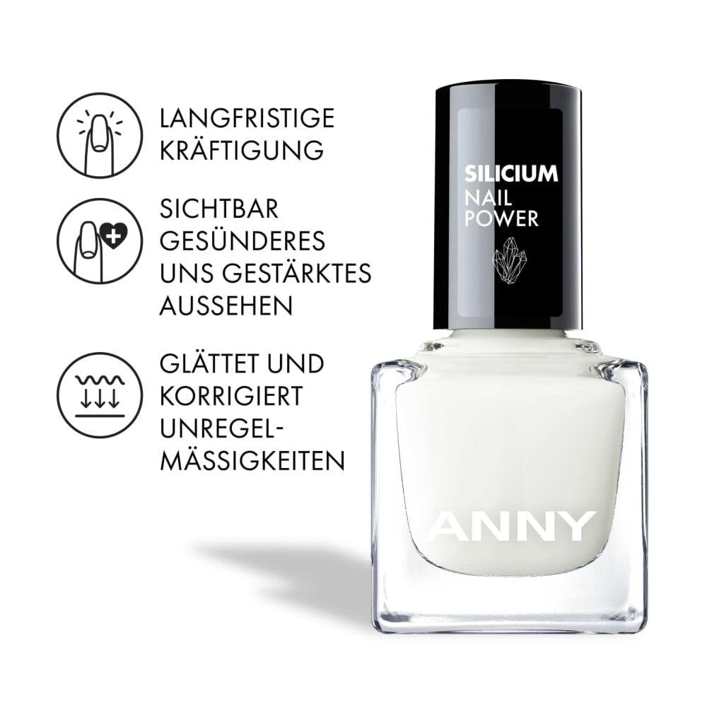 ANNY Silicon Nail Power - Cuidado de uñas 3 en 1: Base, Fortalecedor y Embellecedor - 15 ml