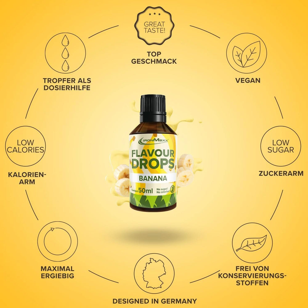 Gotas Saborizadas Ironmaxx - Sin calorías y sin azúcar, 50 ml Sabores Naty Shop