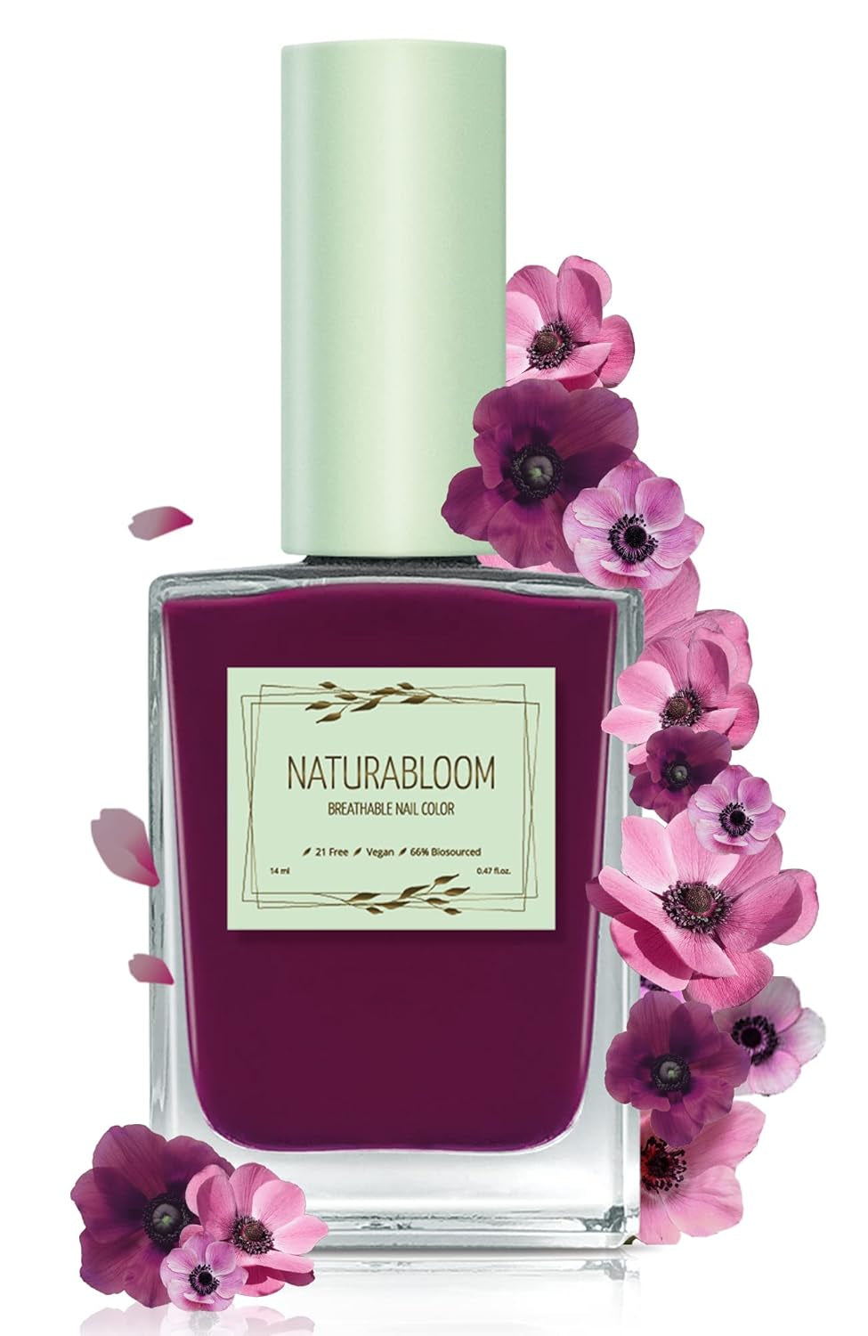 Esmalte de uñas beige de secado rápido (Moon Dust) - esmalte de uñas natural con fórmula vegana - transpirable, sostenible y duradero, 14 ml