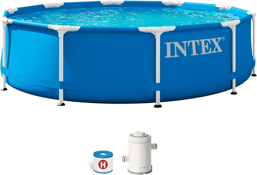 Piscina con estructura metálica de 3 m x 76 cm con bomba depuradora 4485 litros azul 305 x 76 cm 28202UK