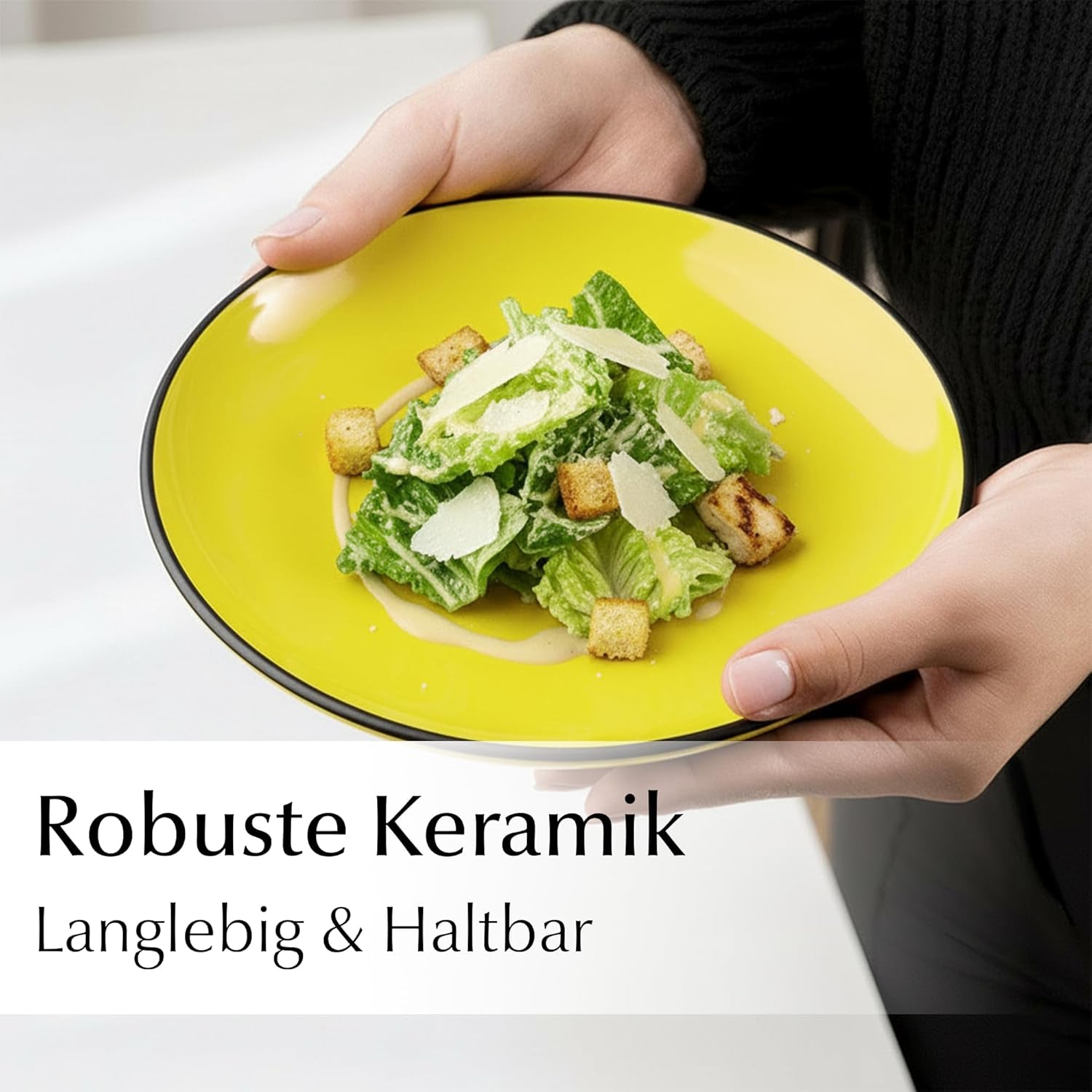 MIAMIO – Set de 6 farfurii/farfurii de cină din gresie ceramică - Colecția Le Papillon (Colorate, Farfurii mici (6x))