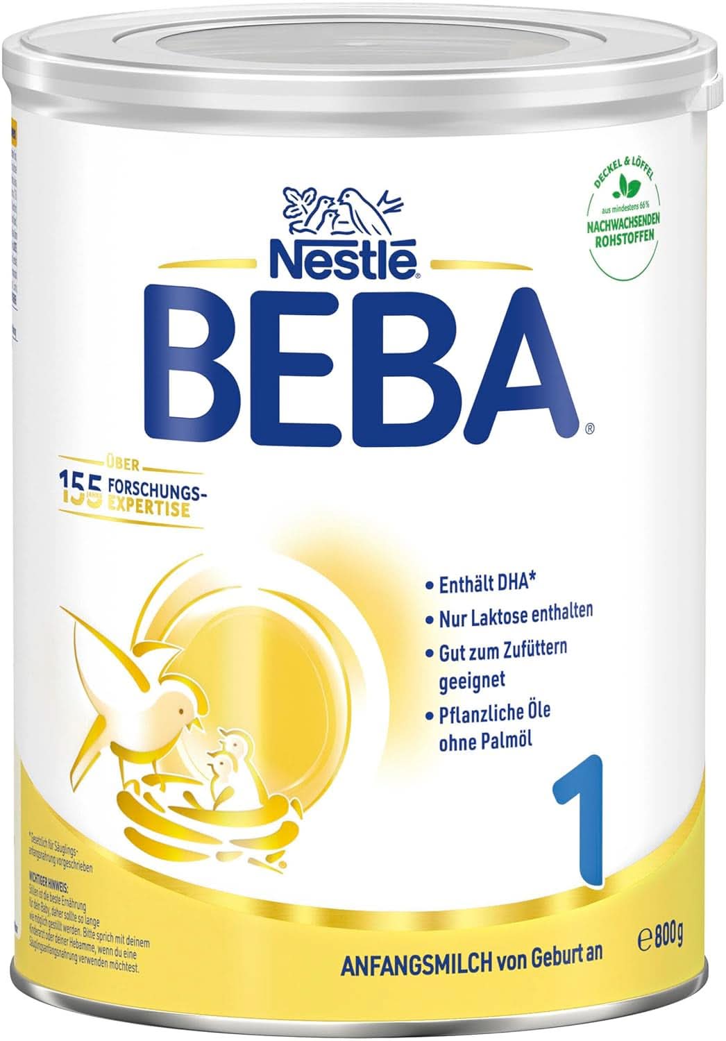 BEBÉ 1 leche inicial desde el nacimiento, solo lactosa, sin aceite de palma, paquete 3 (3 x 800 g) Tienda Madre e Hijo Naty