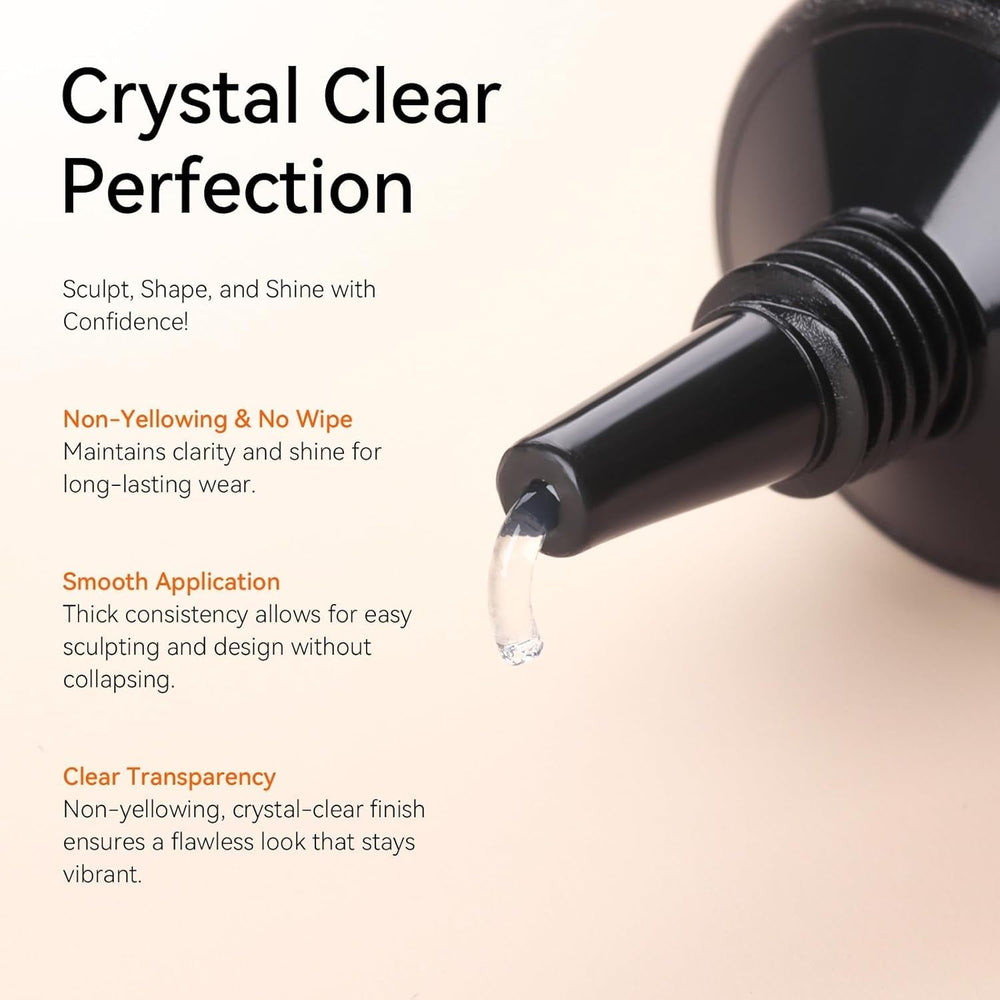 Makartt 3D Gel Nail Art - Gel Lipici Stras 15G pentru Brelocuri Unghii, Gel Sculptură Unghii Multifuncțional pentru Design Unghii DIY, Sculptură Unghii Modelare Unghii Acasă (Transparent)