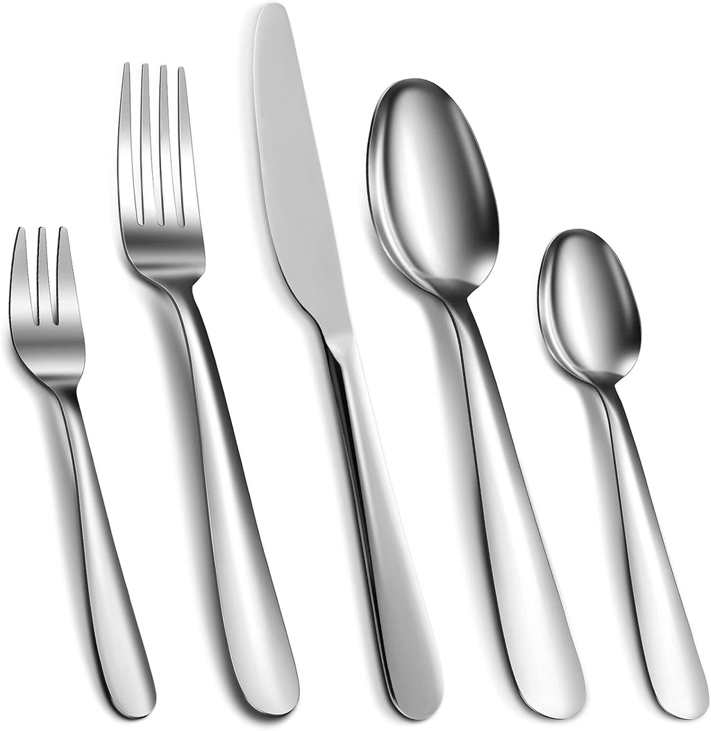 Set de tacâmuri din oțel inoxidabil, 30 sau 60 de piese Bucatarie Naty Shop Argintiu 30 de piese