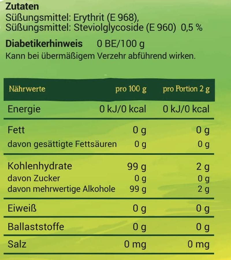 Steviola | Îndulcitor Stevia | Îndulcitor fără calorii, 300 grame Indulcitori Naty Shop