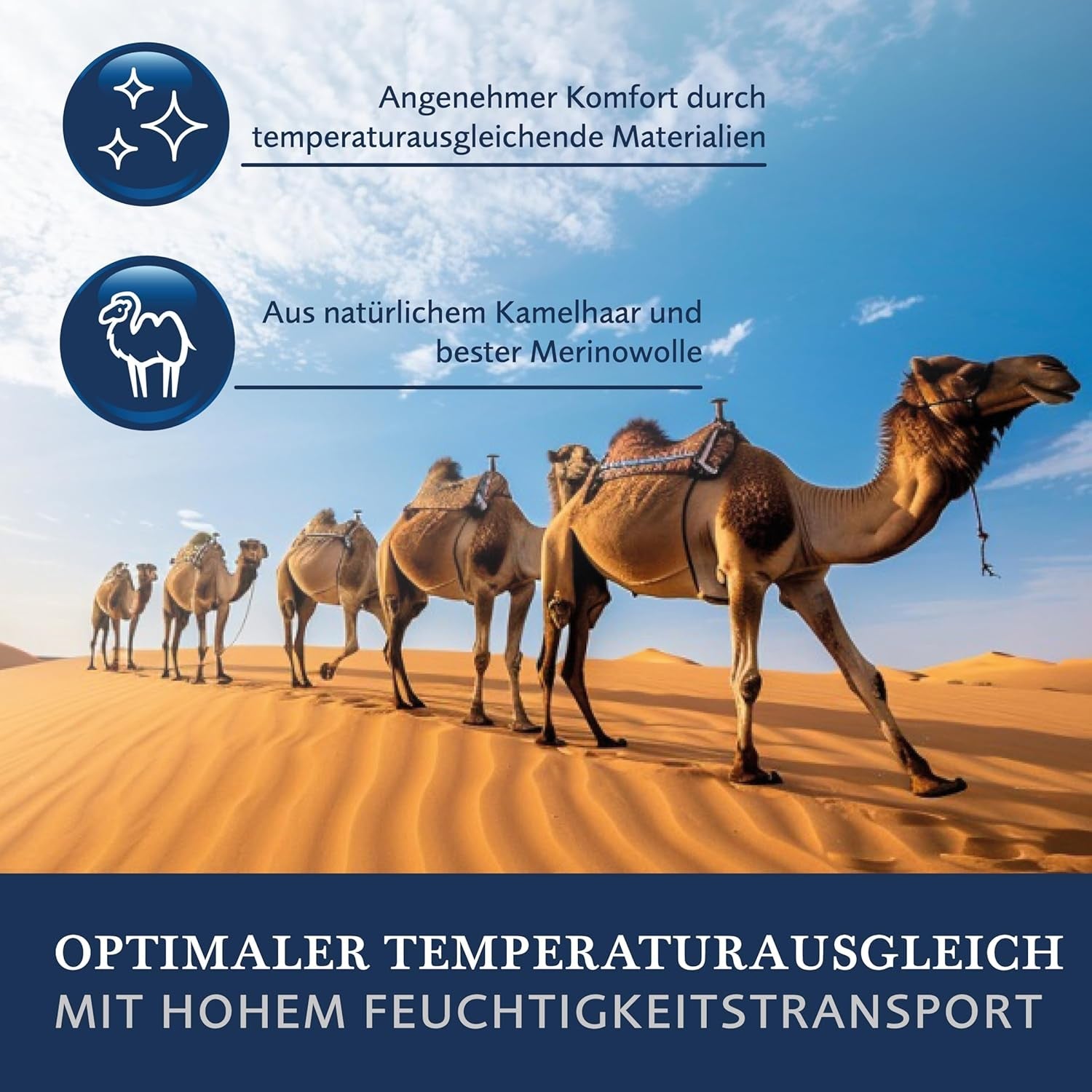 Plapumă Billerbeck E48 Kairo - Plapumă de vară - 135 X 200 Cm - Plapumă răcoritoare - Cu 60% păr de cămilă 40% lână virgină Plapumi si pilote Naty Shop