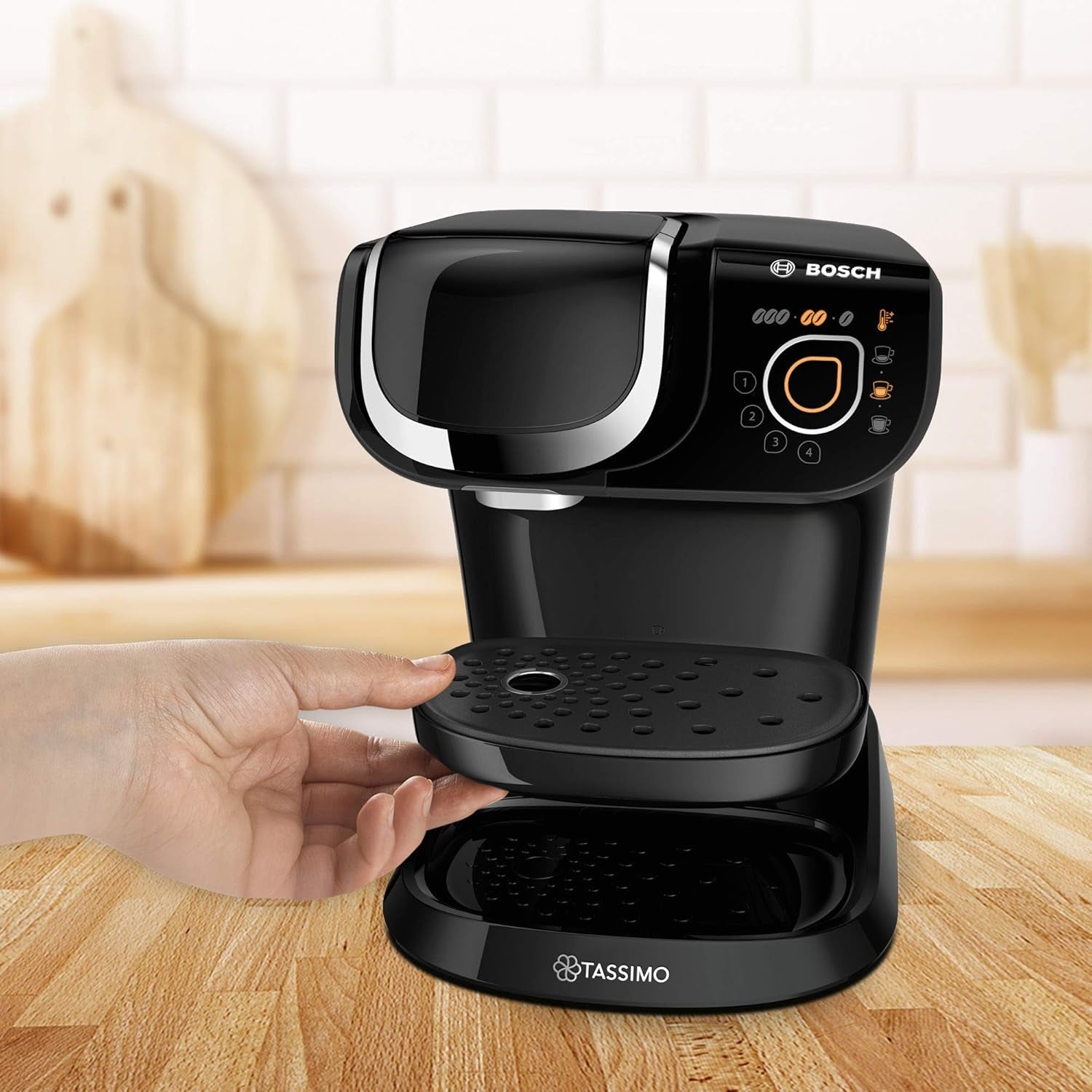 Espressor Tassimo My Way cu 2 capsule TAS6502 cu filtru de apă, peste 70 de băuturi, personalizare băuturi, varietate de cafea, preparare ușoară, 1.500 wați, negru