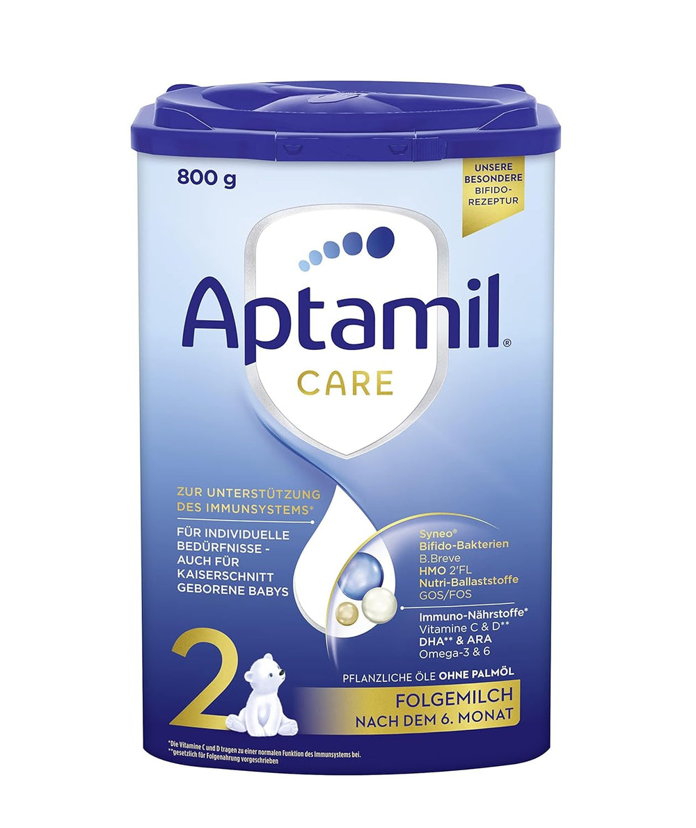 Aptamil Care 2 - Leche de continuación a partir de los 6 meses, con Omega 3 y 6, DHA y ARA, sin aceite de palma, papilla, leche en polvo, 1 x 800 g (paquete de 6)