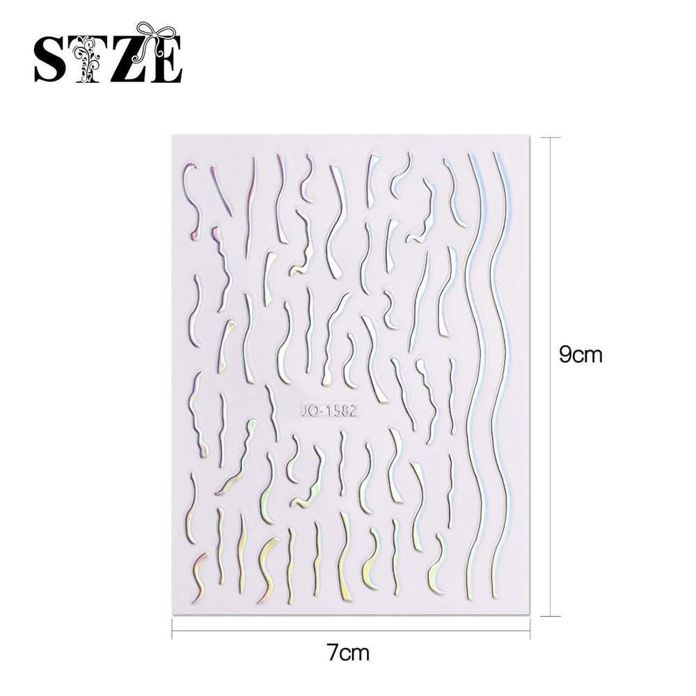 JMEOWIO Nagelsticker Aurora 12 Blatt Nail Art Sticker Selbstklebend Nagelaufkleber Holografisch Dekoration Nageldesign Zubehör