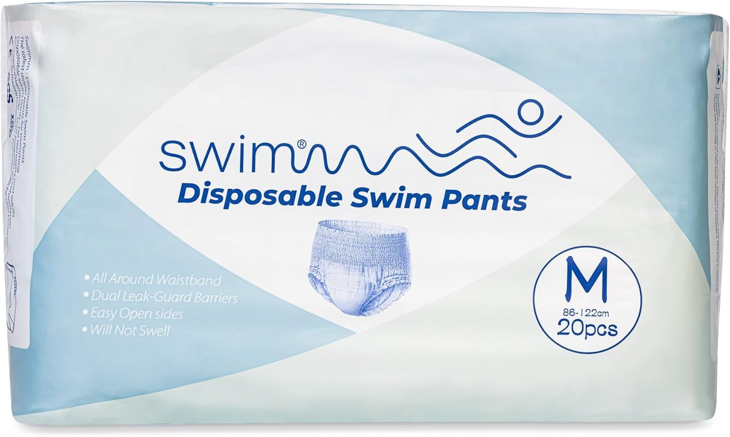 Pañales de natación desechables tamaño 7 - 36 piezas - Discretos, transpirables y respetuosos con la piel - Pañales de natación para bebés - Proporciona seguridad al nadar - 18-30 kg