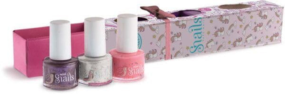 Set de regalo de esmalte de uñas Snails Kids 510409, Mini Unicorn 3x5ml, a base de agua, lavable, seguro, vegano