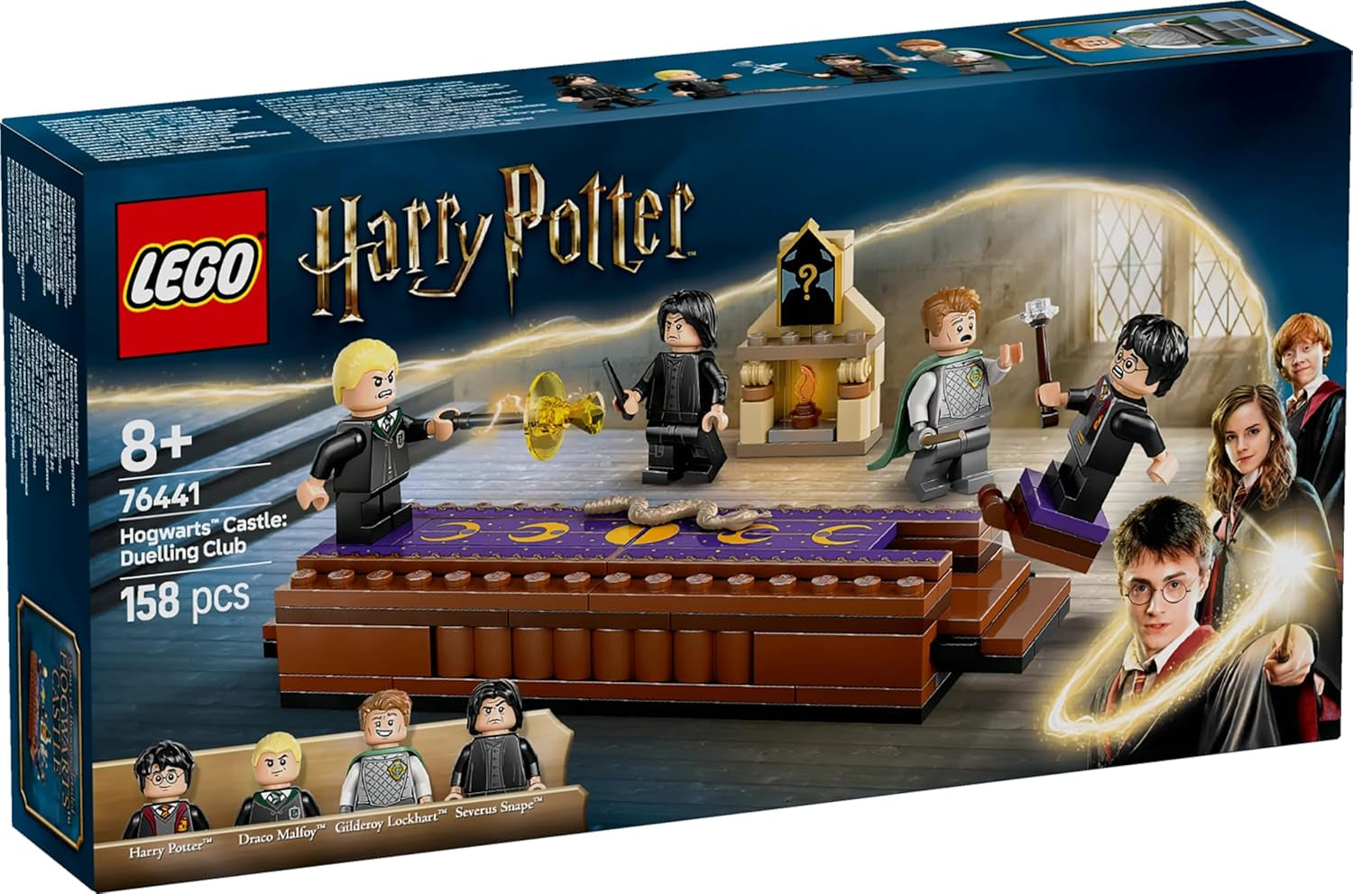 LEGO Harry Potter Castillo de Hogwarts: Juego de construcción del club de duelo con 4 minifiguras incl. Draco Malfoy, Gilderoy Lockhart y Severus Snape, set Con función Para niños y niñas a partir de 8 años 76441 Juegos de construcción Besuche den LEGO-Store
