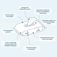 BIOLANE - Toallitas húmedas para bebés con 99,9% de agua - Agua pura - Paquete de 12 x 48 (576 toallitas) - Para pieles sensibles - Desde el nacimiento - Sin perfume - Cuidado para cambiar y limpiar al bebé