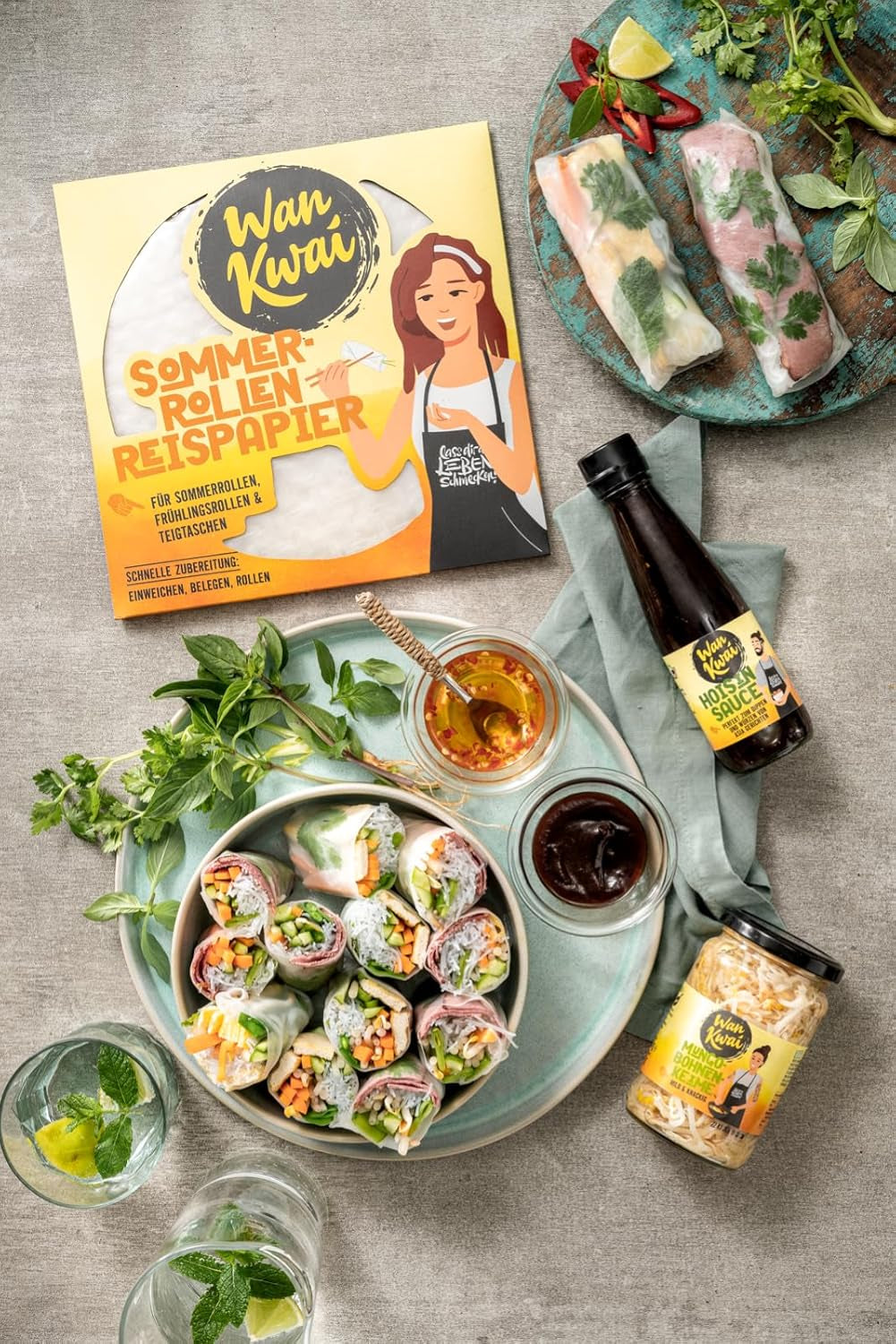 Hârtie de orez Wan Kwai Summer Roll 200g – Necesită înmuiere ușoară, perfectă pentru rulouri crocante de primăvară, rulouri proaspete de vară sau găluște la abur